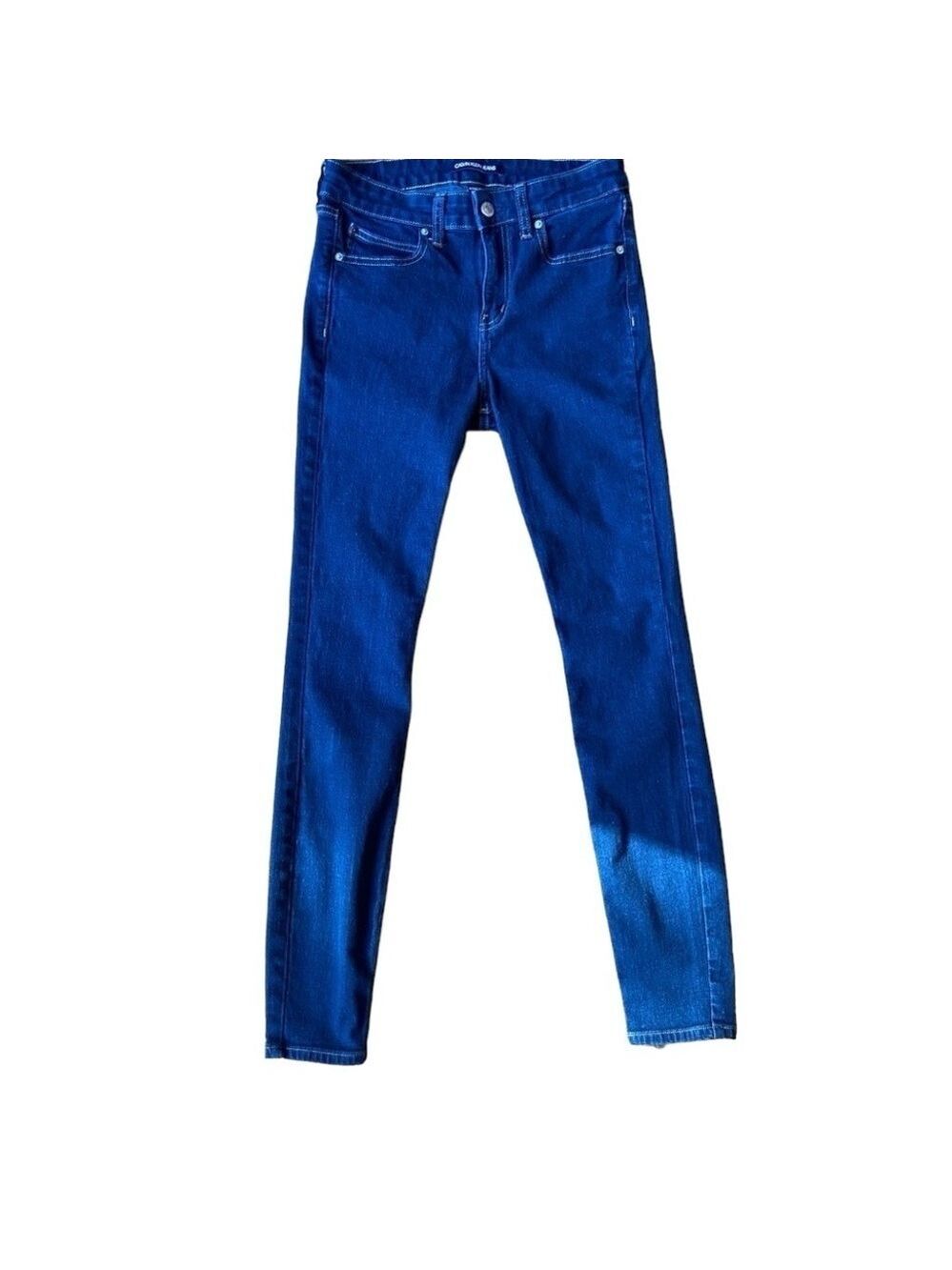 Calvin Klein jeans high-rise waist skinny dark blue stretch denim size 28